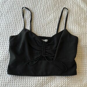 Abercrombie & Fitch Black Ruched Crop Top
